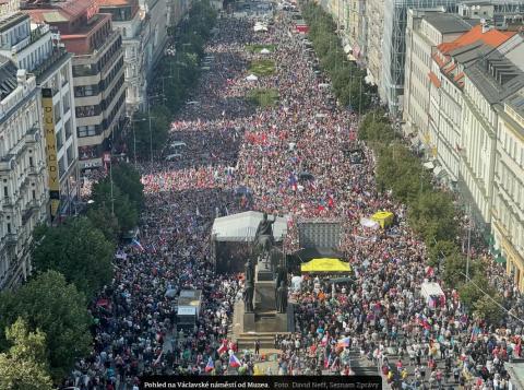 Prager Protest gegen die Sanktionen, September 2022