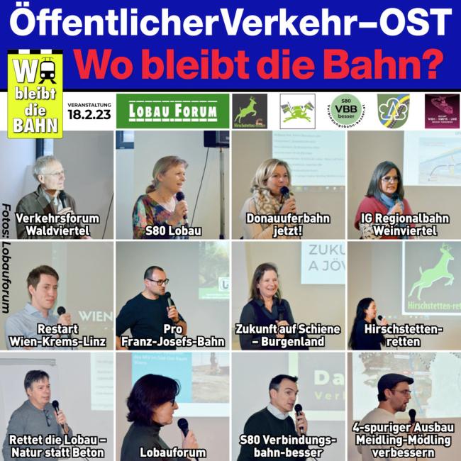 Ein Dutzend Initiativen für eine Wende zu Öffentlichen Verkehr in der Ostregion