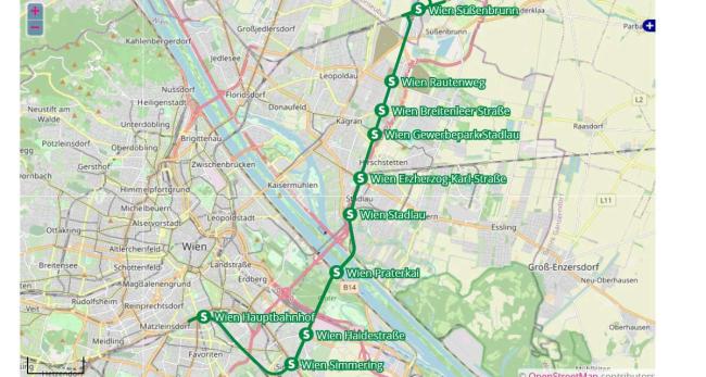 Vorschlag für eine neue S-Bahnlinie auf bestehenden, teilweise ungenutzeten Gleisanlagen durch die Donaustadt
