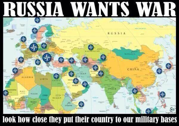 US-Militärbasen rund um Russland