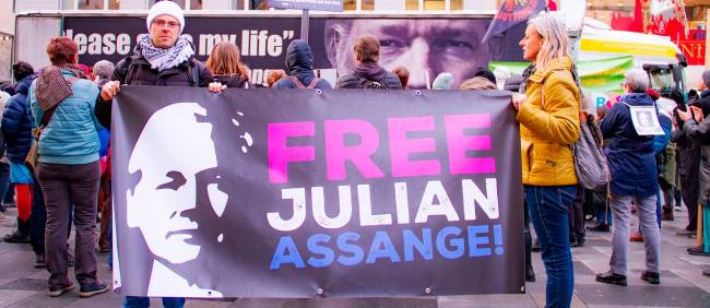 Die Demo für Julian Assange auf dem Stephansplatz