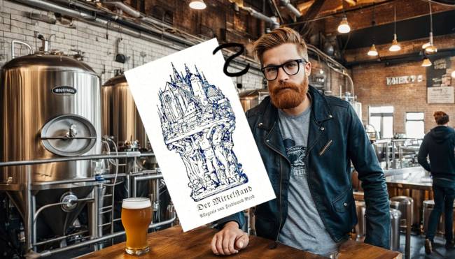 Allegorie des Mittelstands auf AI generiertes Bild einer Microbrewery