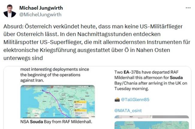 US-Armee überfliegt Österreich ständig