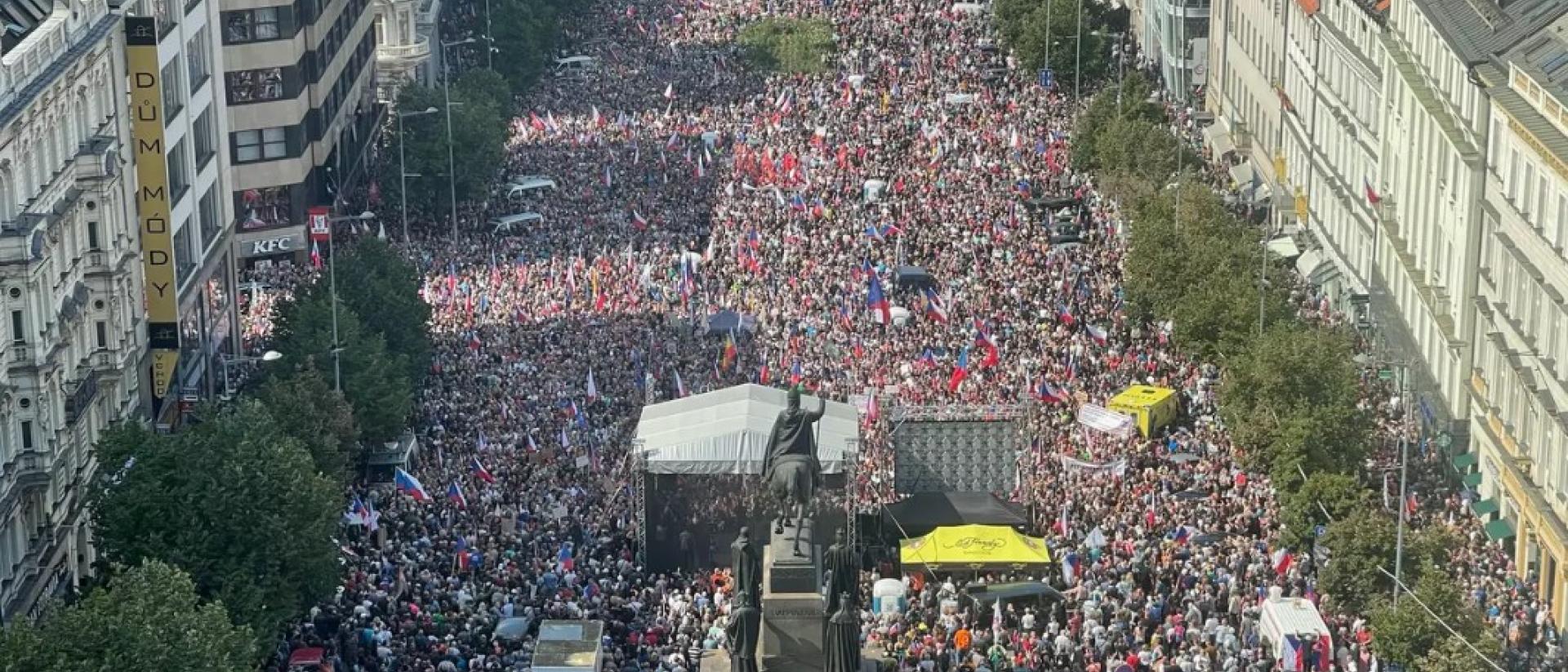 Prager Protest gegen die Sanktionen, September 2022