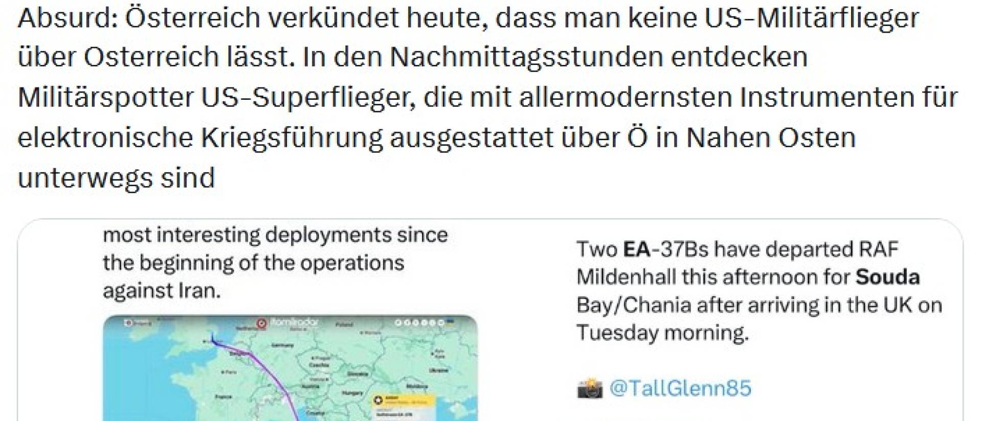 US-Armee überfliegt Österreich ständig