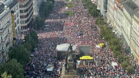 Prager Protest gegen die Sanktionen, September 2022